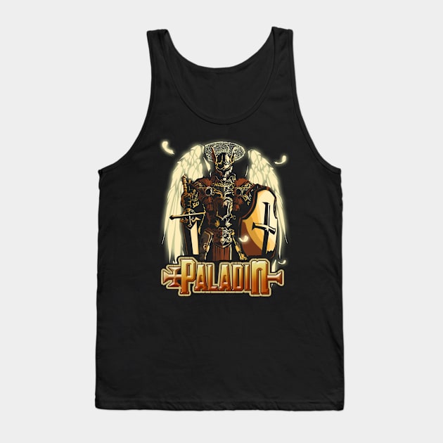 Paladin Dungeons RPG Tabletop RPG D20 Roleplaying Gamer Tank Top by TheBeardComic